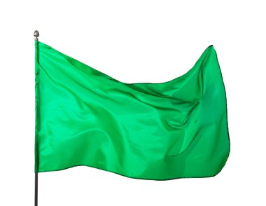 Beyaz arka planda bir yeşil bayrak. Tasarım için model