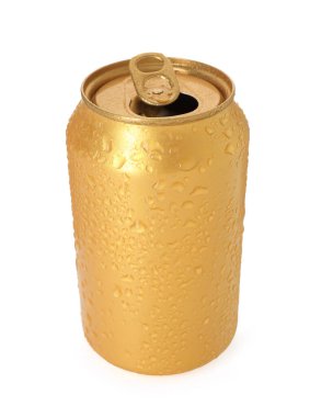 Beyaz teneke bir altın teneke kutu.