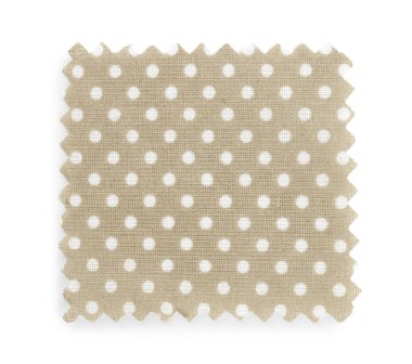 Üstten bakıldığında beyaz benekli bej kumaş örneği