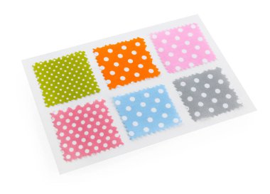 Benekli kumaş örnekleri beyazda izole edildi