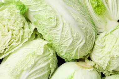 Arka plan olarak taze Çin lahanaları, üst görünüm