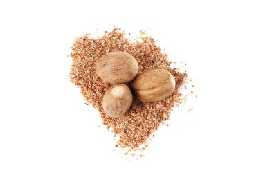 Tüm hindistan cevizi ve toz beyaz, üst manzara