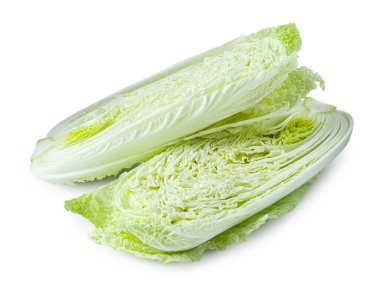 Beyazlara ayrılmış taze Çin lahanaları.