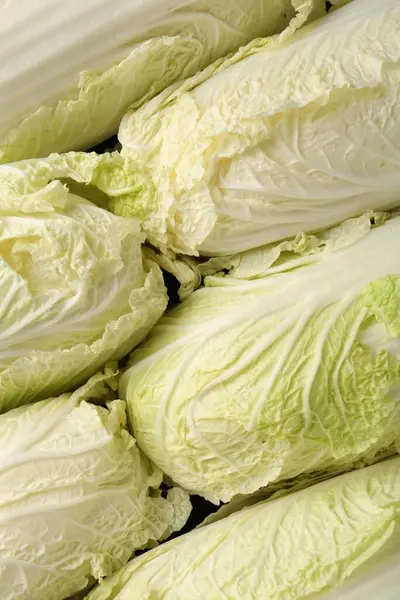 Arka plan olarak taze Çin lahanaları, üst görünüm