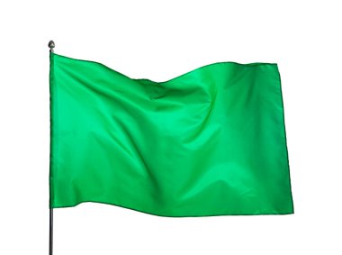 Beyaz arka planda bir yeşil bayrak. Tasarım için model