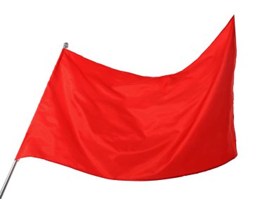 Beyaz arka planda bir kırmızı bayrak. Tasarım için model