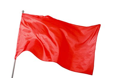 Beyaz arka planda bir kırmızı bayrak. Tasarım için model