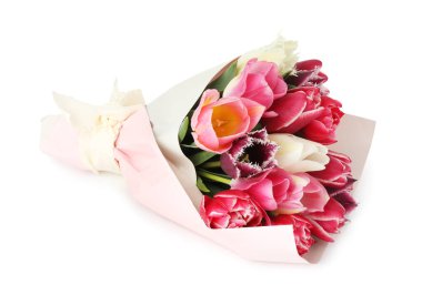 Beyaz izole güzel Lale buketi