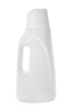 Beyaz üzerine izole edilmiş bir şişe yumuşatıcı.