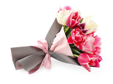 Beyaz izole güzel Lale buketi