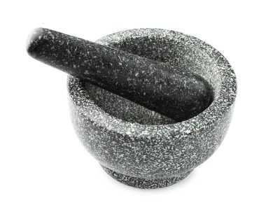 taş harç ve üzerinde beyaz izole havaneli