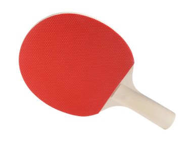 Bir pinpon raketi beyaza izole edilmiş.