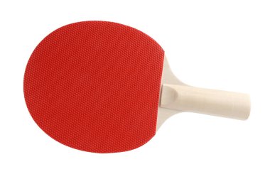 Bir pinpon raketi beyaza izole edilmiş.