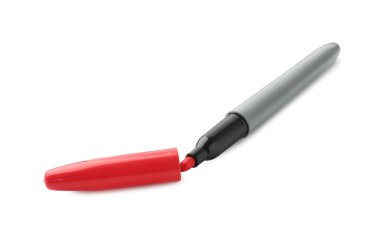 Beyaz üzerine izole edilmiş bir kırmızı işaret.