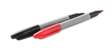 Beyaz üzerine izole edilmiş iki parlak renk işareti