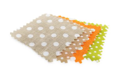 Benekli kumaş örnekleri beyazda izole edildi