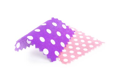 Benekli kumaş örnekleri beyazda izole edildi