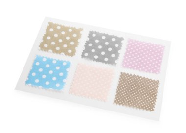 Benekli kumaş örnekleri beyazda izole edildi