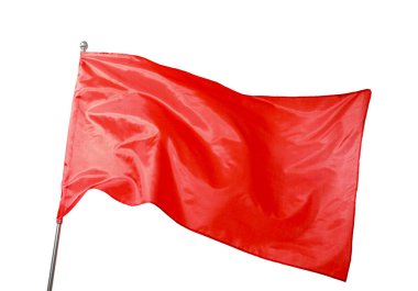 Beyaz arka planda bir kırmızı bayrak. Tasarım için model