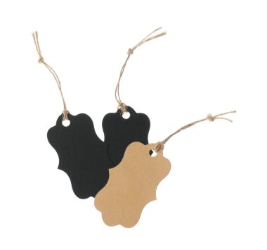 Beyaz üzerine izole edilmiş dizgileri olan farklı boş etiketler