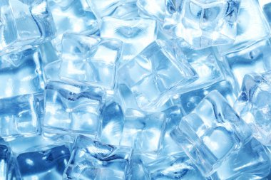 Arkaplan olarak temiz buz küpleri, yakın plan