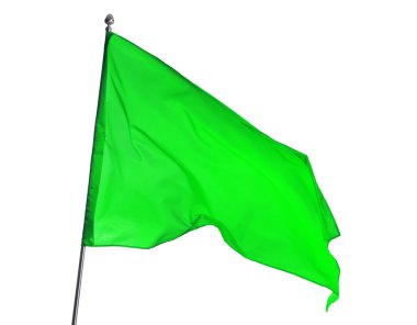 Beyaz arka planda bir yeşil bayrak. Tasarım için model