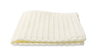 Temiz bej waffle havlusu beyaz üzerine izole