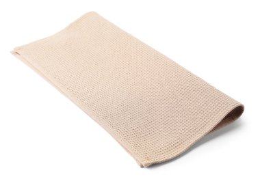 Temiz bej waffle havlusu beyaz üzerine izole