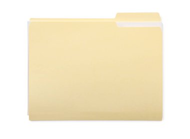 Üst görünümde izole edilmiş bir kağıt dosya dizini