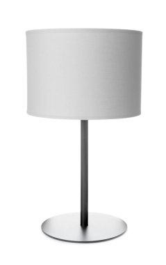 Beyaz arkaplanda şık beyaz gece lambası