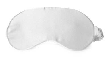 Beyaz arka planda beyaz uyku maskesi