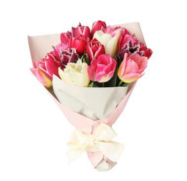 Beyaz izole güzel Lale buketi