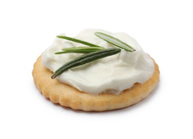 Bir krem peynirli ve biberiyeli leziz kraker.