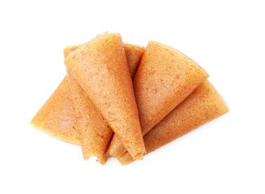 Lezzetli meyve dürümleri beyaz, üst manzara izole