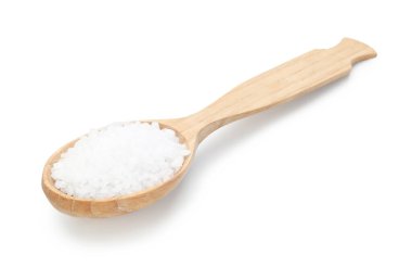 Beyaz kaşıkta doğal tuz.