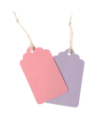 Beyaz üzerinde izole edilmiş dizgileri olan boş etiketler