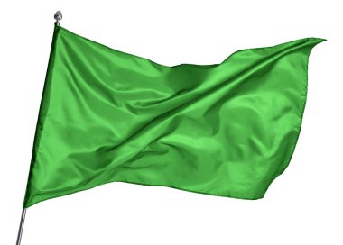 Beyaz arka planda bir yeşil bayrak. Tasarım için model