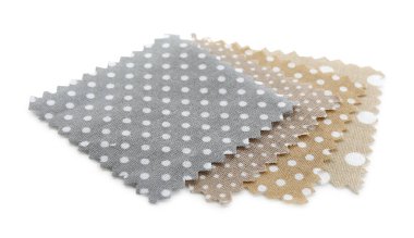 Benekli kumaş örnekleri beyazda izole edildi