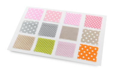 Benekli kumaş örnekleri beyazda izole edildi