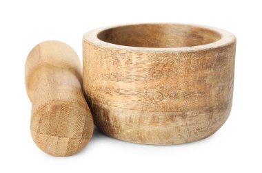 ahşap harç üzerine beyaz izole havaneli ile