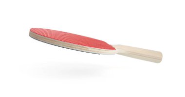 Bir pinpon raketi beyaza izole edilmiş.