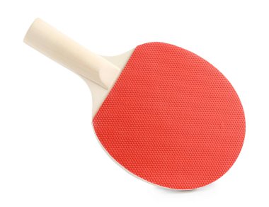 Bir pinpon raketi beyaza izole edilmiş.