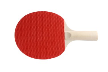 Bir pinpon raketi beyaza izole edilmiş.