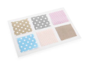 Benekli kumaş örnekleri beyazda izole edildi