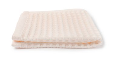 Temiz bej waffle havlusu beyaz üzerine izole