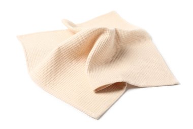 Temiz bej waffle havlusu beyaz üzerine izole