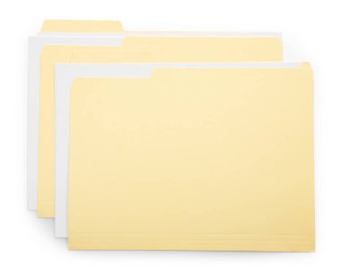 Kağıt içeren iki dosya dizini beyaz, en üstte görünüm