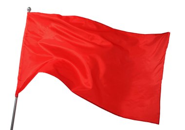 Beyaz arka planda bir kırmızı bayrak. Tasarım için model