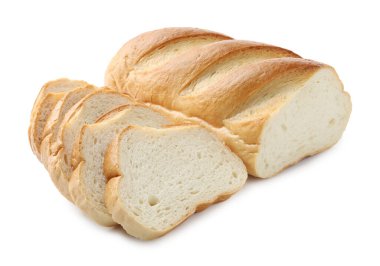 ekmek üzerine beyaz izole kesmek