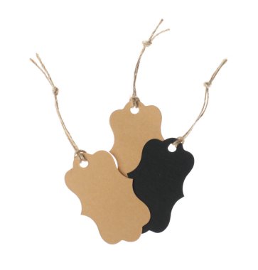 Beyaz üzerine izole edilmiş dizgileri olan farklı boş etiketler